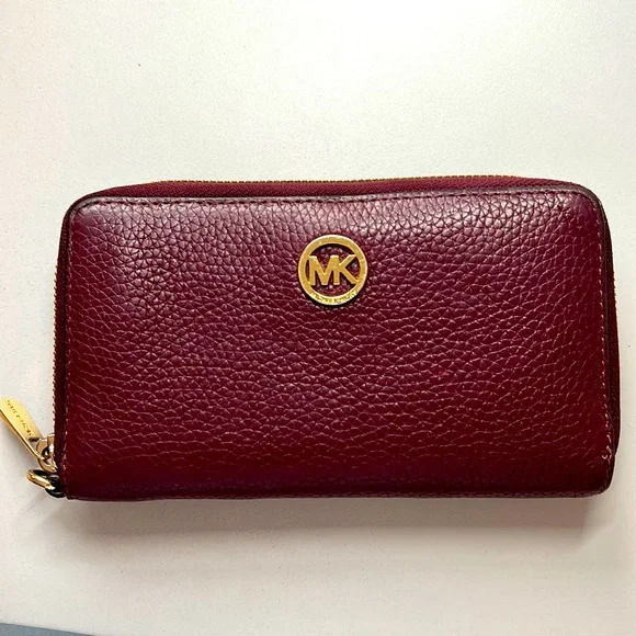Burgundy mk wallet deals